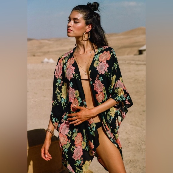 O'Neill Natalie Kali Floral Kimono Cover-Up Swim Roxy Billabong S Small NWT NEW - Picture 1 of 4
